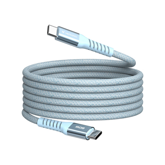 Verbatim Sync&Charge 60W 120Cm Usb-C/Usb-C Magnetic Blau  31852