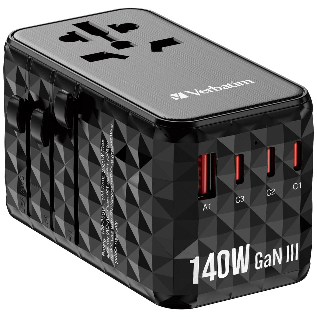Verbatim Gan Iii Uni.travel Adap 140W Welt-Zu-Welt Uta-10   32125
