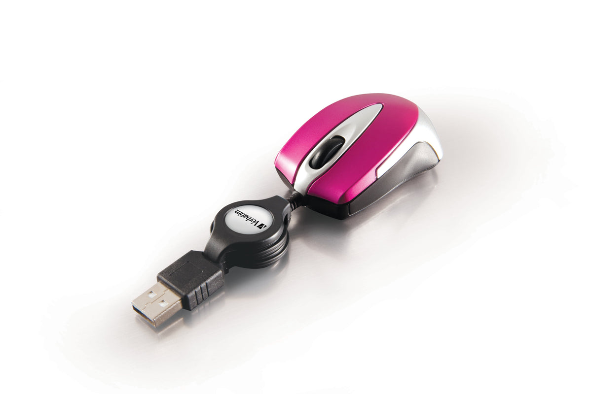 Verbatim Go Mini Optical Travel Mouse Hot Pink      49021