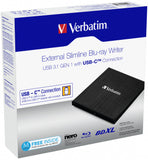 Verbatim Slimline Blu-Ray Writer Usb 3.1 Gen 1 Usb-C        43889