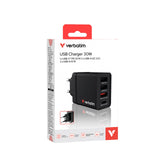 Verbatim Usb Wall Charger 30W 1Xusb-C Pd 3Xusb-A Schwarz 49700