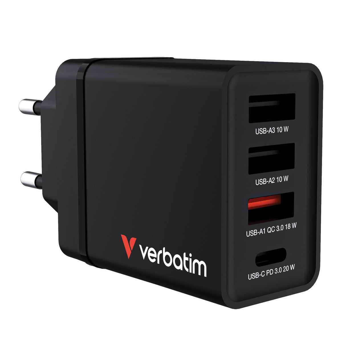 Verbatim Usb Wall Charger 30W 1Xusb-C Pd 3Xusb-A Schwarz 49700