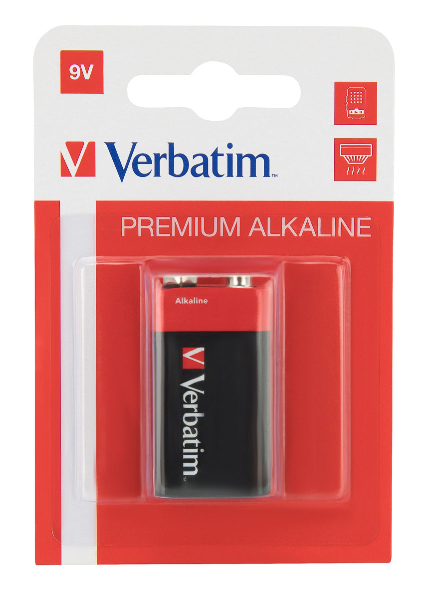 Verbatim Alkaline Battery 9V-Block 6 Lr 61           49924