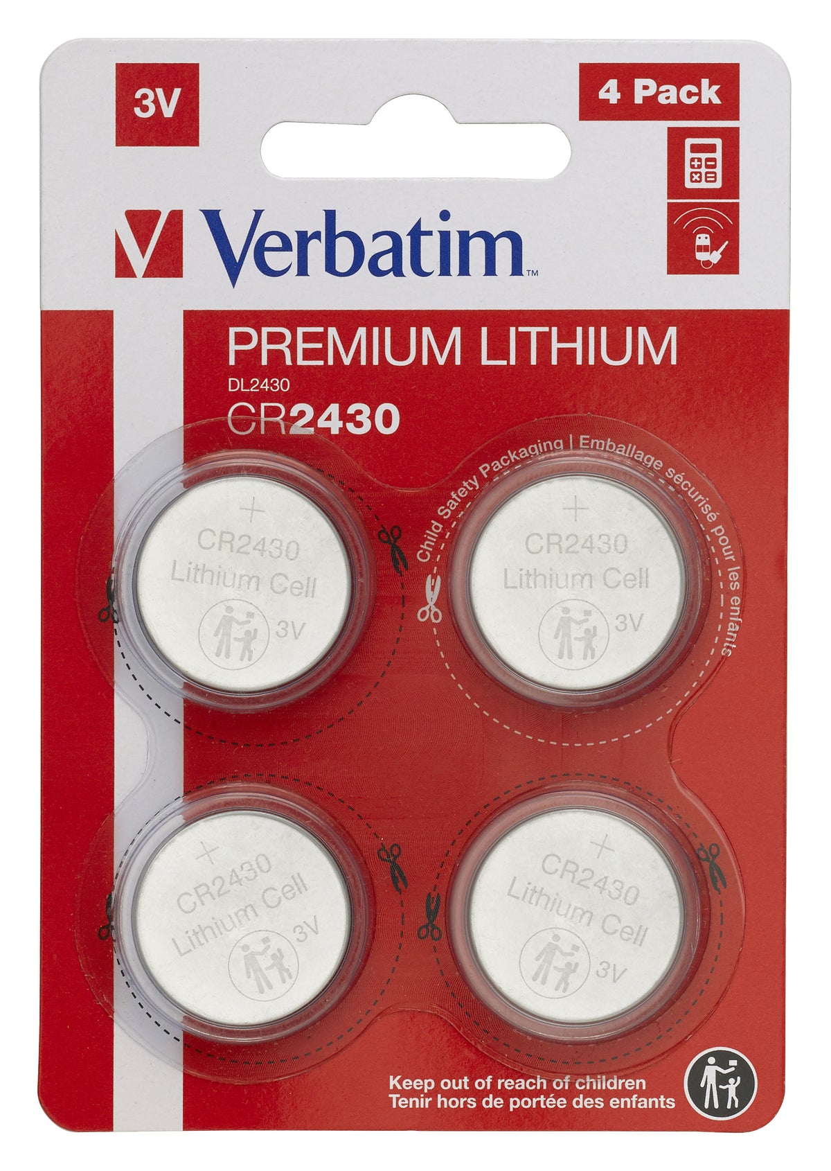 1X4 Verbatim Cr 2430 Lithium Battery 49534