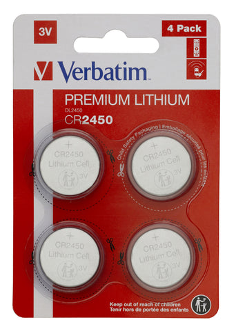 1X4 Verbatim Cr 2450 Lithium Battery 49535
