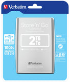 Verbatim Store N Go 2,5      2Tb Usb 3.0 Silver             53189