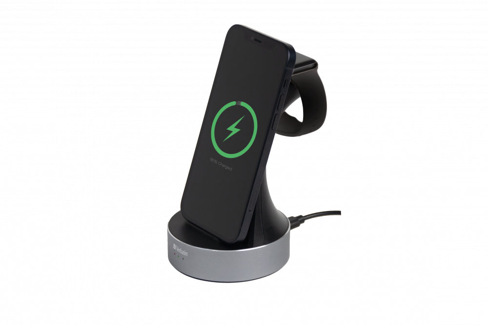Verbatim Wcs-02 Aluminium 2-In-1 Qi Wireless+Apple Watch Charger