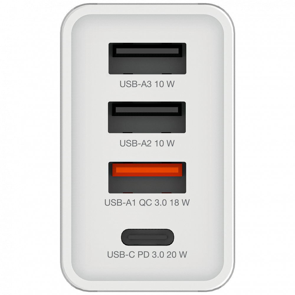 Verbatim Usb Wall Charger 30W 1Xusb-C Pd 3Xusb-A Weiß    49701