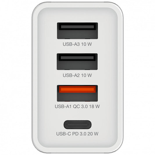 Verbatim Usb Wall Charger 30W 1Xusb-C Pd 3Xusb-A Weiß    49701