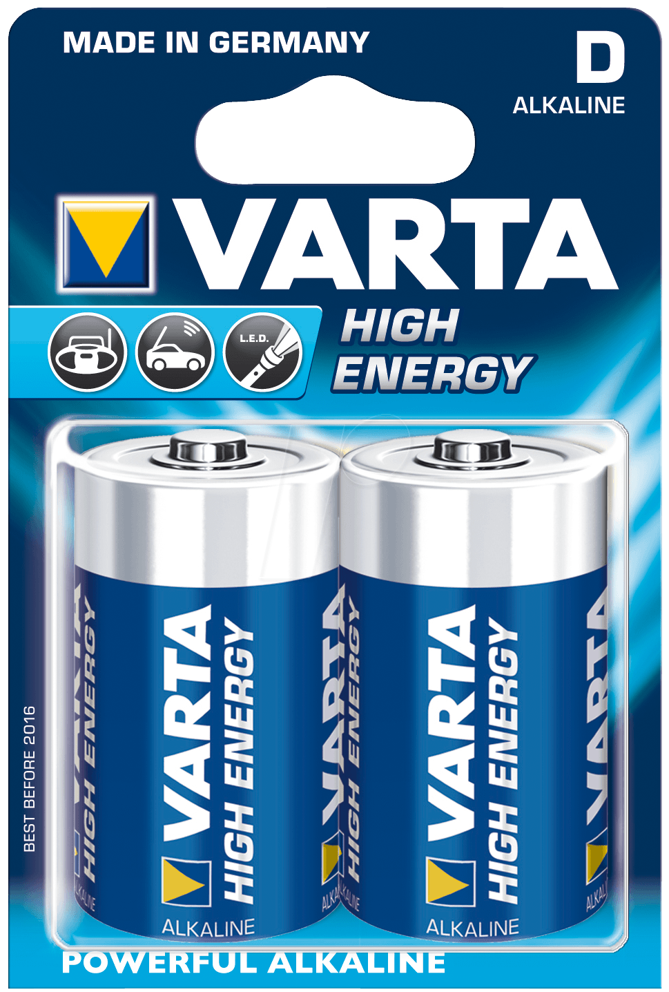 Batterij Varta Longlife Alkaline Lr20  (2X)