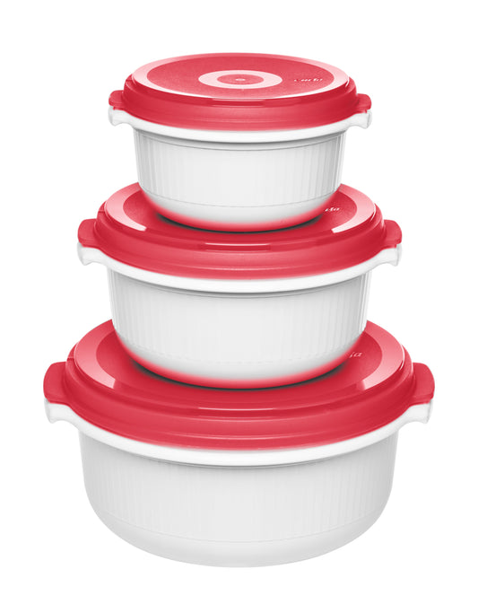Emsa Micro Family Mikrowave Starter Set Red 3 Pcs.