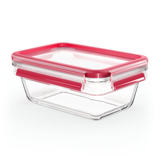 Emsa Clip&Close Glass Food Container 850 Ml  Red