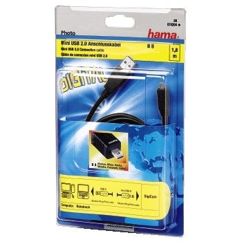 Hama Usb 2.0 Cable B8 Pin Usb A - Mini Usb B Black 1,8 M