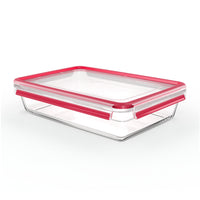 Emsa Clip&Close Glass Food Container 3 L  Red