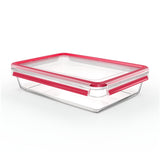 Emsa Clip&Close Glass Food Container 3 L  Red