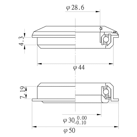 Balhoofdset Neco 1 1/8" Semi-Geïntegreerd Zonder Draad - Zwart