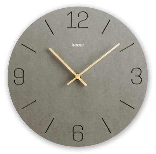 Hama Wall Clock Kreta Grey 30Cm Engraved Digits         185881