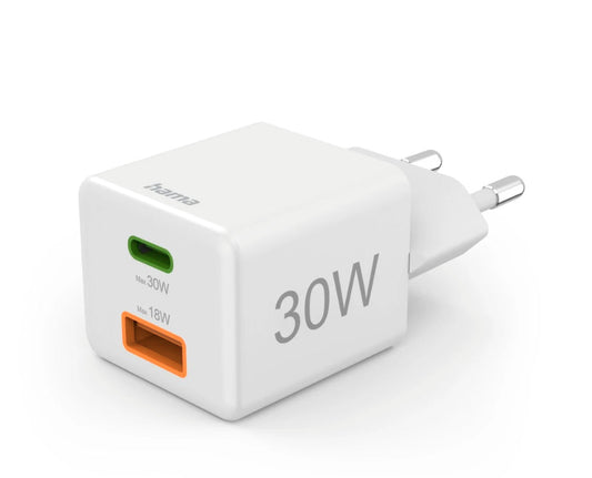 Hama Mini-Schnellladegrät Pd 30W 1Xusb-C/1Xusb-A Weiß      201992