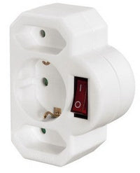 Hama Multi Socket 3-Fold Adapter With Switch White