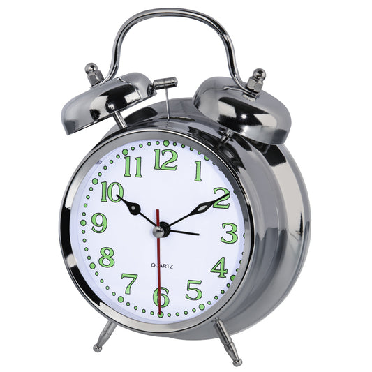 Hama Alarm Clock Nostalgy, Silver Fluorescent        186326