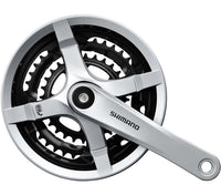 Crankstel 6/7/8 Speed Shimano Tourney Fc-Ty501 Met 170Mm Crankarm 48 X 38 X 28T Met Kettingscherm - Zilver