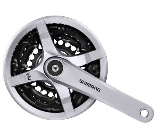 Crankstel 6/7/8 Speed Shimano Tourney Fc-Ty501 Met 170Mm Crankarm 42 X 34 X 24T Met Kettingscherm - Zilver