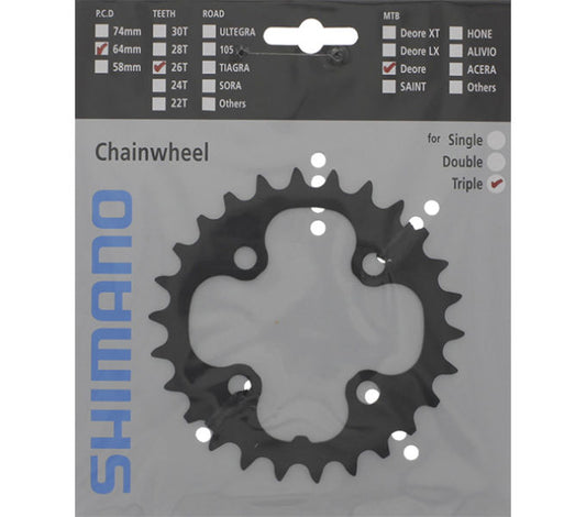 Kettingblad 26T Shimano Deore Fc-M590 - Zwart