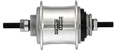 Versnellingsnaaf 2 Speed Sturmey Archer A2 Automatic Vrijloopnaaf 36 Gaats - Zilver