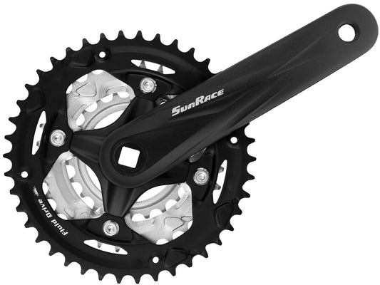 Crankstel  42-32-22T Sunrace Fcm600 Voor 3/32" Ketting 170Mm - Voor Vierkante As - Zwart