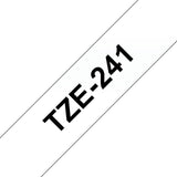 Brother Labelling Tape Tze-241 White/Black   18 Mm