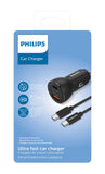 Philips Car Charger 36W With 1 Usb-A + Usb C