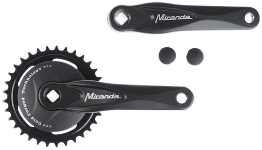 Crankstel 33T Miranda Alfa 1 Voor 3/32" Ketting - Met 9.2 Cm Zwarte Disc - Zwart