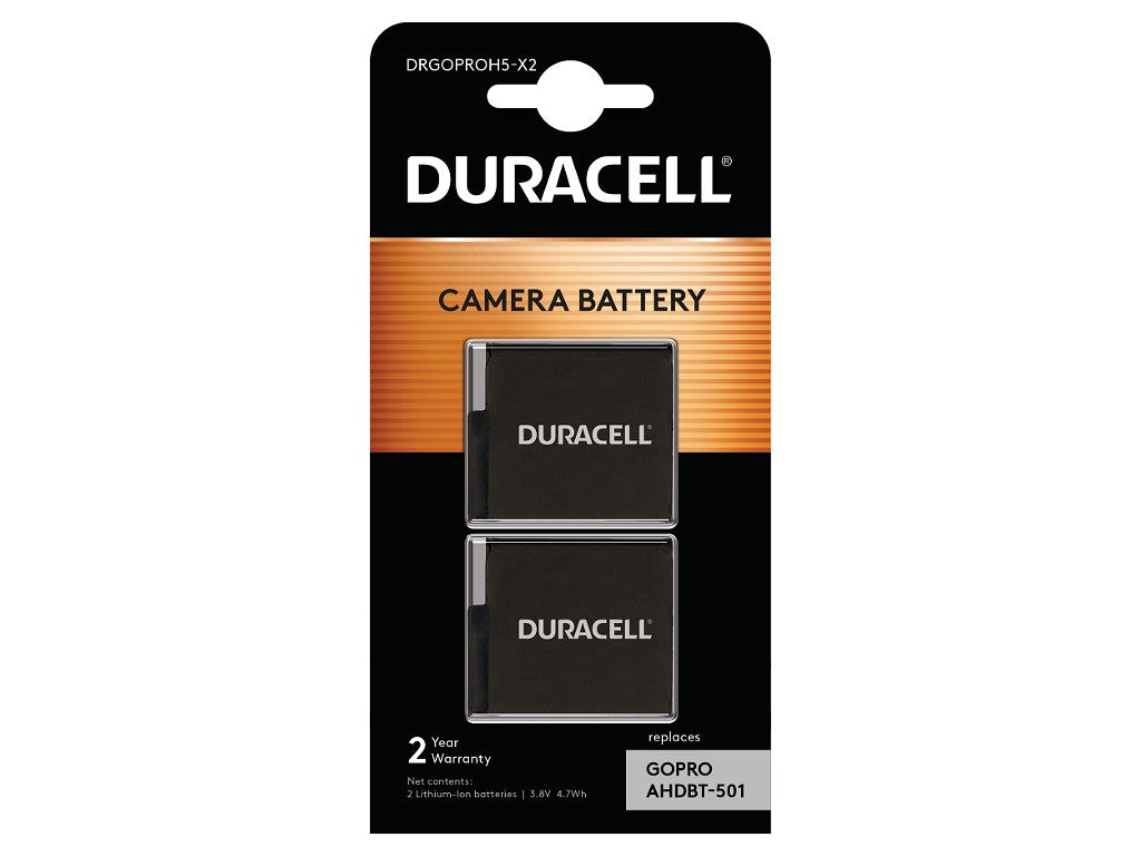 1X2 Duracell Li-Ion Bat. 1250Mah For Gopro Hero 5/Hero 6/Hero 7