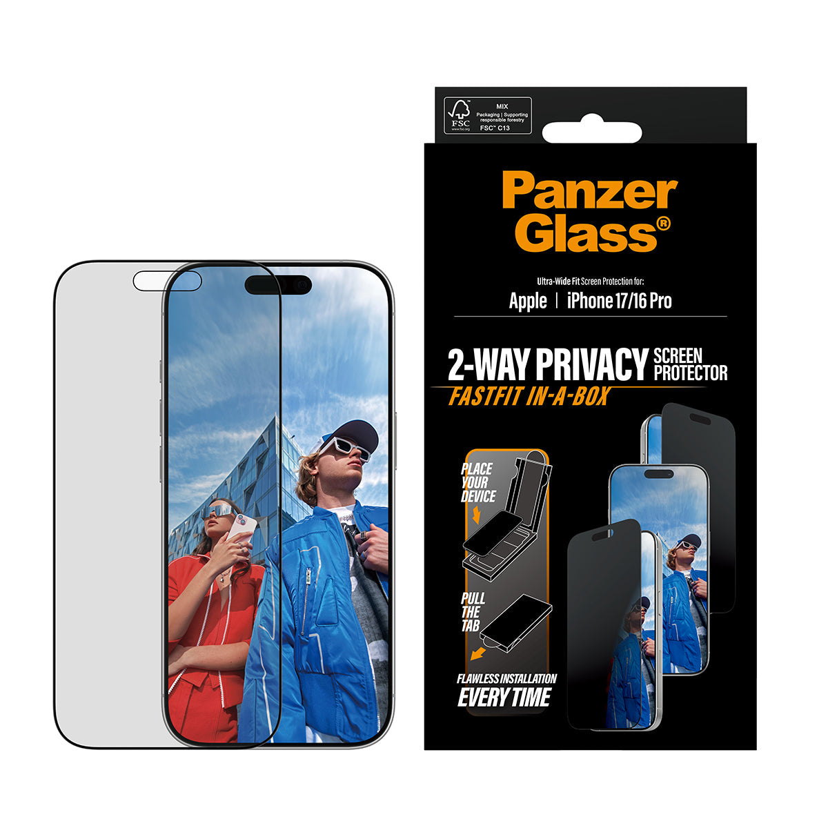 Panzerglass Privacy Bk Rahmen Ip 17 Uwf Fastfit