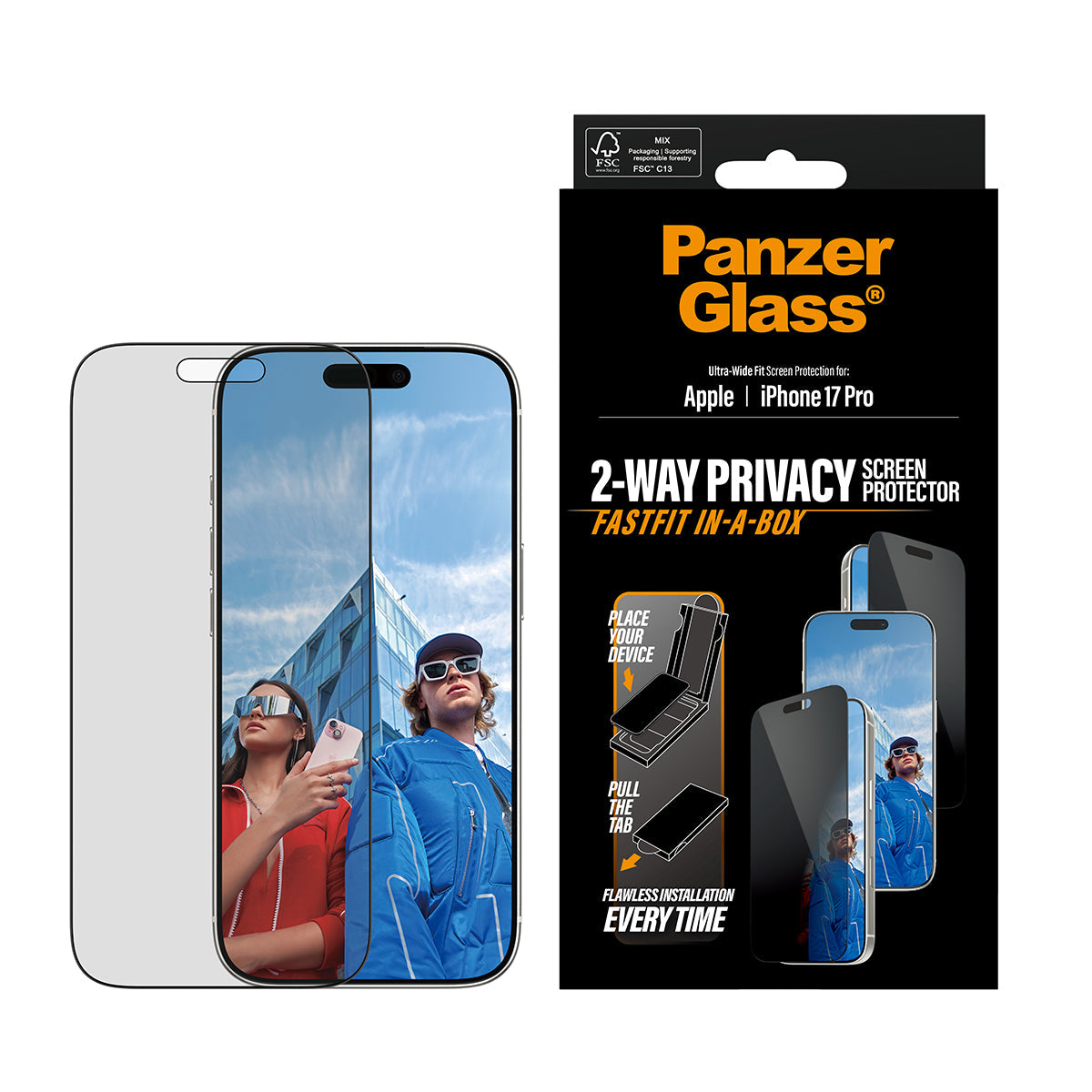 Panzerglass Privacy Bk Rahmen Ip 17 Pro Uwf Fastfit