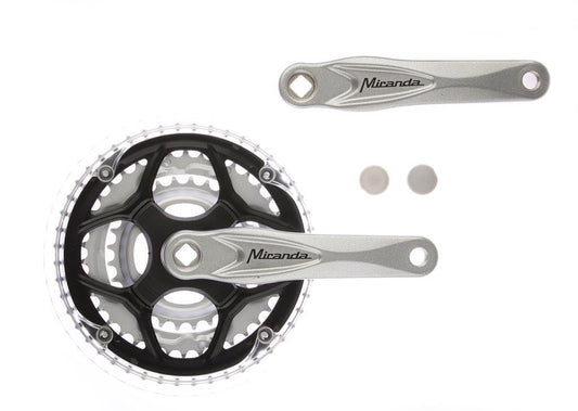 Crankstel 8 Speed Miranda Alfa 3 48/38/28T 8Mm - Zilver
