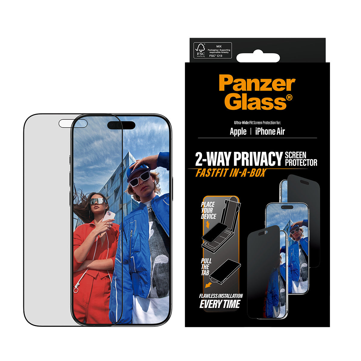 Panzerglass Privacy Bk Rahmen Ip 17 Air Uwf Fastfit
