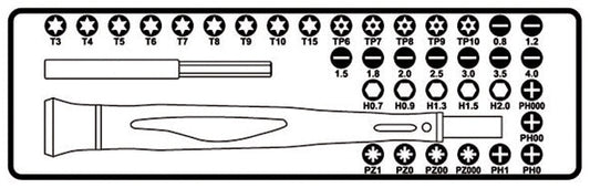 Microschroevendraaier Beta 1256/C36 Met 36 Verwisselbare 4-Mm Bits En Magnetisch Verlengstuk 1256/C36