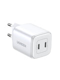 Ugreen Nexode 45W Dual Usb-C Pd Charger (25W+20W) White