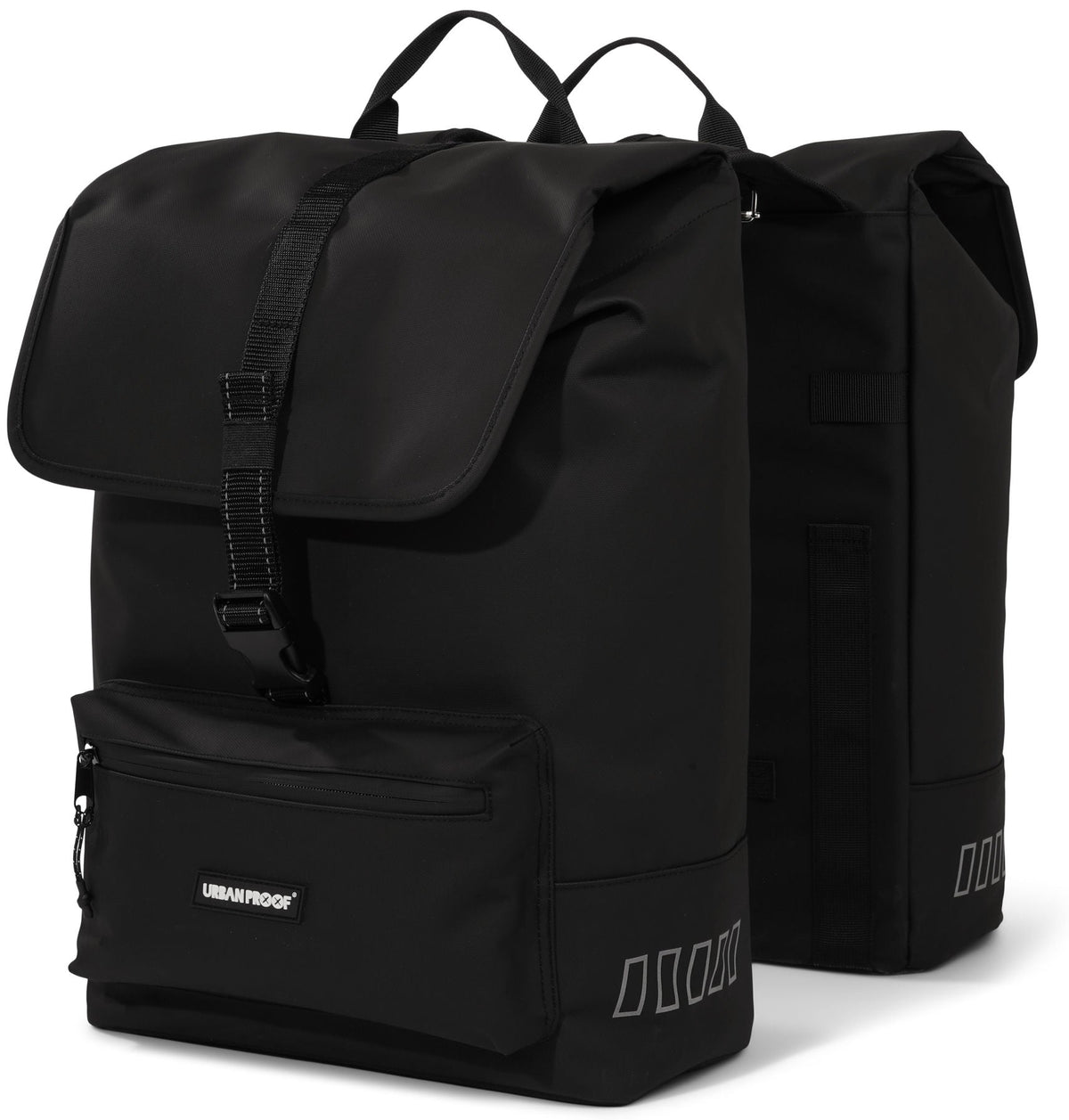 Gerecyclede Dubbele Fietstas Urban Proof Cargo 38 Liter 30 X 15 X 42 Cm - Zwart