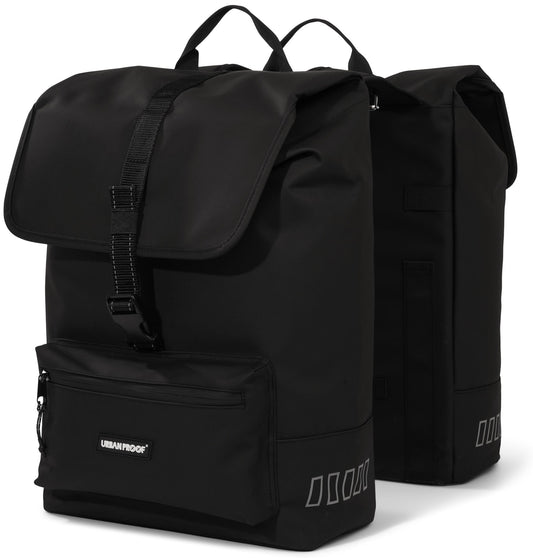 Gerecyclede Dubbele Fietstas Urban Proof Cargo 38 Liter 30 X 15 X 42 Cm - Zwart