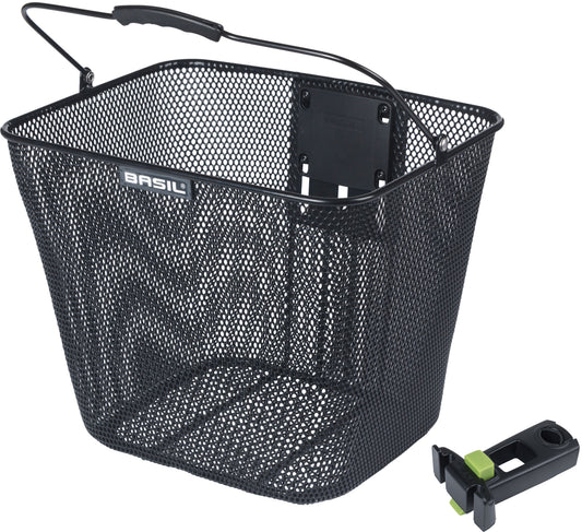 Fietsmand Basil Bilbao Kf Bevestiging Inclusief Stuurpenhouder 26 X 22 X 27 Cm - Zwart