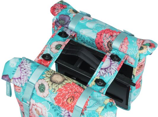 Dubbele Fietstas Basil Bloom Field Double Mik 35 Liter 30 X 15 X 33 Cm -  Sky Blue