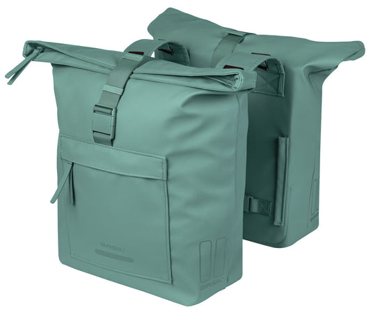 Dubbele Fietstas Basil Brooklyn 41L 14 X 30 X 37 Cm - Groen