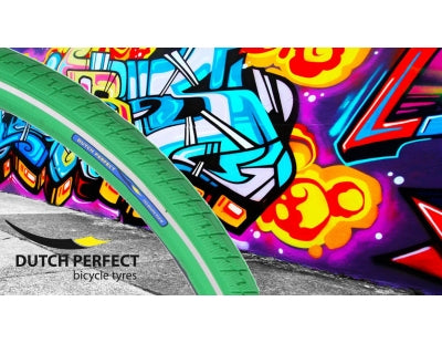 Buitenband Dutch Perfect 28 X 2.00"/ 50-622 No Puncure - Groen Met Reflectie