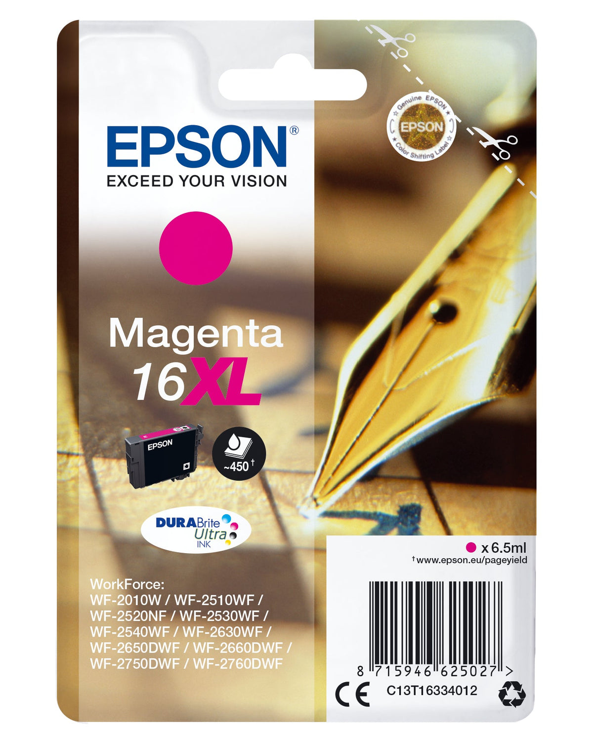 Epson Ink Cartridge Xl Magenta Durabrite Ultra T 163     T 1633