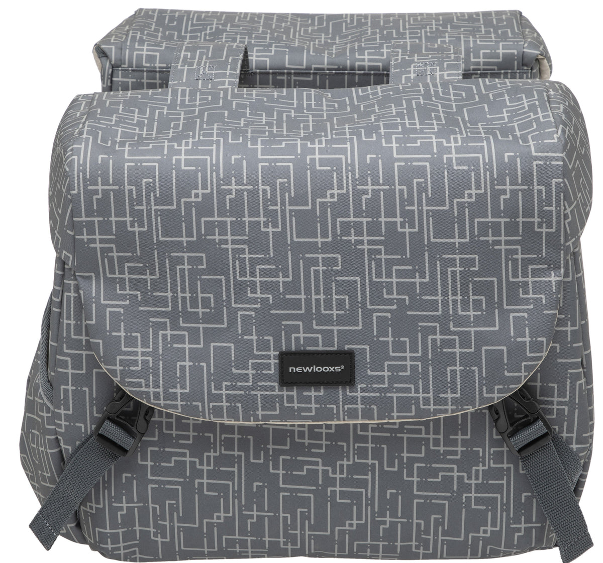 Dubbele Fietstas New Looxs Mondi Joy Double Mik 38 Liter 37 X 16 X 32 Cm (2X) - Ivy Grey