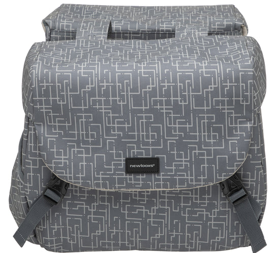Dubbele Fietstas New Looxs Mondi Joy Double Mik 38 Liter 37 X 16 X 32 Cm (2X) - Ivy Grey