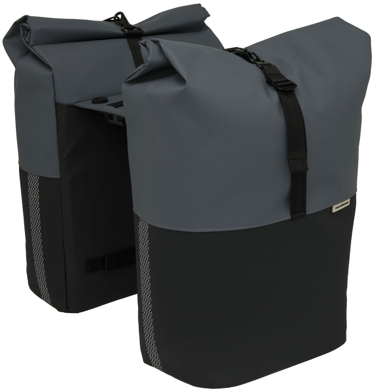 Dubbele Fietstas New Looxs Nyborg Mik 34 Liter - 30 X 17 X 37Cm (X2) - Donkergrijs/Zwart