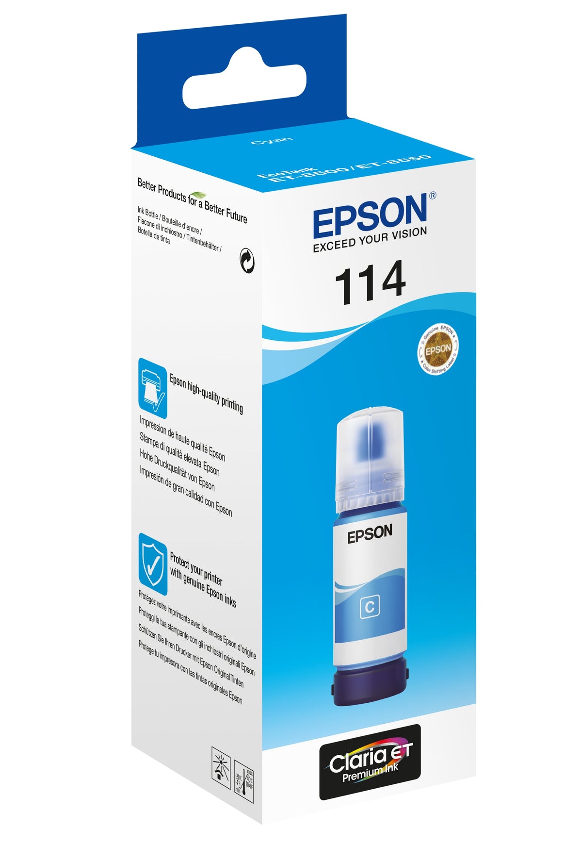 Epson Ecotank Cyan T 114 70 Ml               T 07B2
